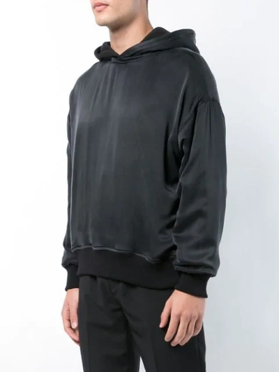 Shop Amiri Drop Shoulder Sheen Hoodie In Black