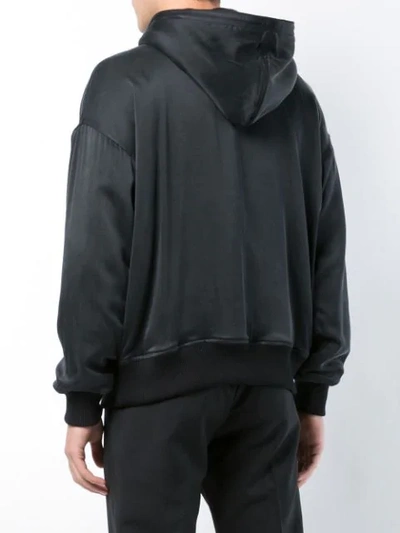 Shop Amiri Drop Shoulder Sheen Hoodie In Black