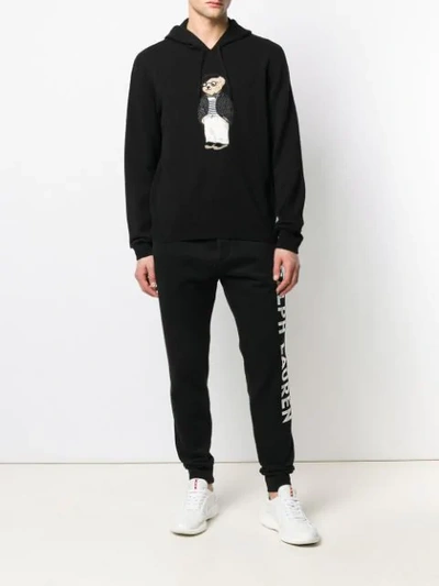 Ralph Lauren Contrast Logo Track Pants In Black