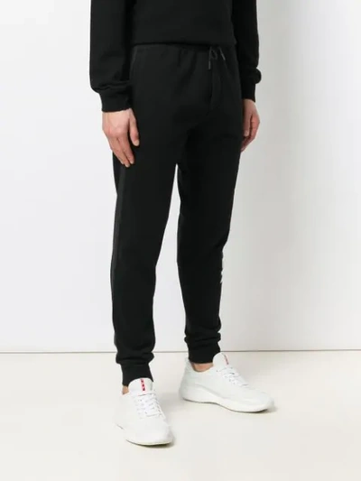 Shop Lauren Ralph Lauren Contrast Logo Track Pants In Black