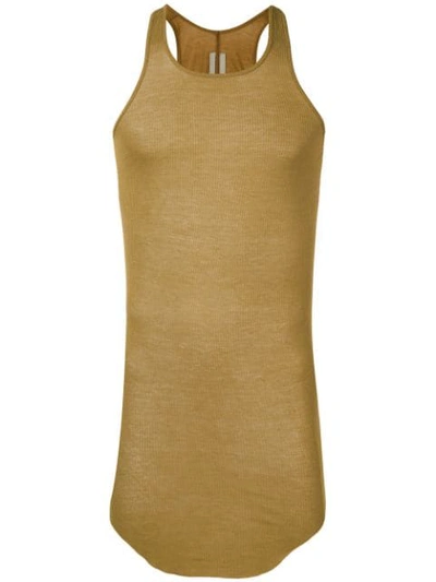 Shop Rick Owens Ribbed Fitted Vest Top In Green