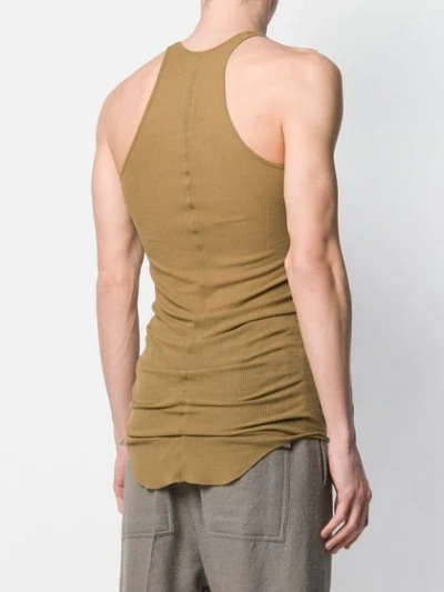 Shop Rick Owens Ribbed Fitted Vest Top In Green