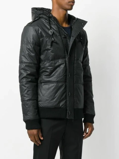 Shop Pierre Balmain Hooded Puffer Jacket In Black
