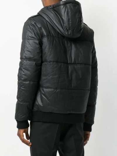 Shop Pierre Balmain Hooded Puffer Jacket In Black