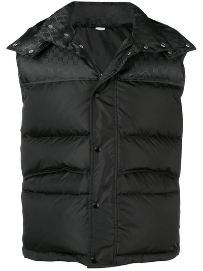 Shop Gucci Gg Padded Gilet In Black