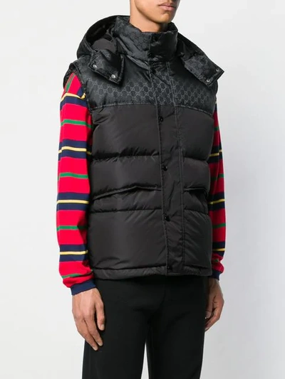 Shop Gucci Gg Padded Gilet In Black