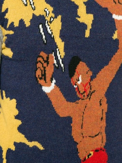Shop Yohji Yamamoto Vintage Mixed-print Intarsia-knit Jumper In Multicolour