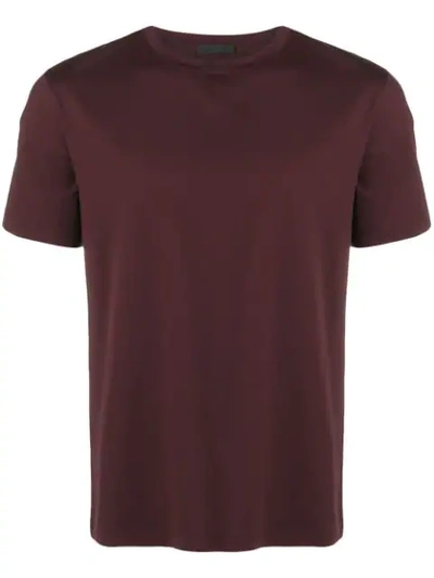 Shop Prada Round Neck T-shirt - Red