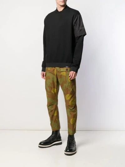 DSQUARED2 CAMOUFLAGE PRINT CARGO TROUSERS - 绿色