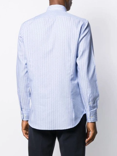 Shop Etro Embroidered Fitted Shirt In Blue