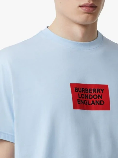 Shop Burberry Logo Print Cotton Oversized T-shirt In White