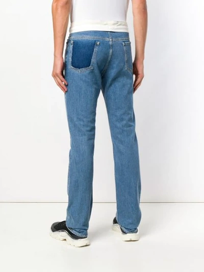 Shop Maison Margiela Turnover Waist Bootcut Jeans In Blue