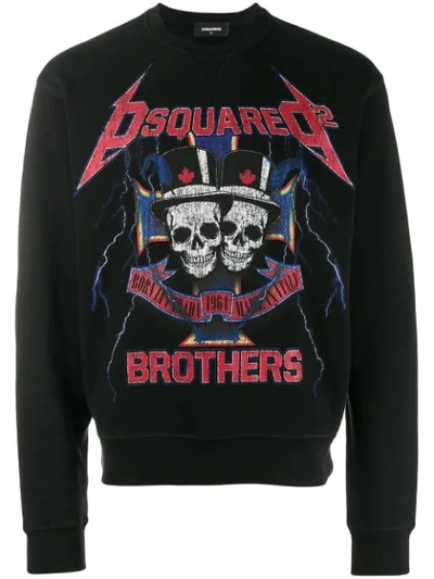 Shop Dsquared2 Skull Print Logo Jumper - Black