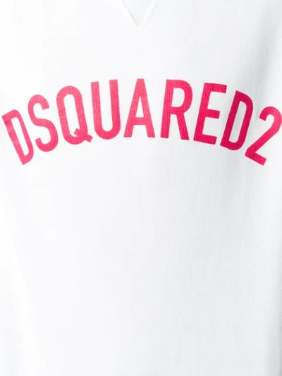 Shop Dsquared2 Logo Printed Sweatshirt In White