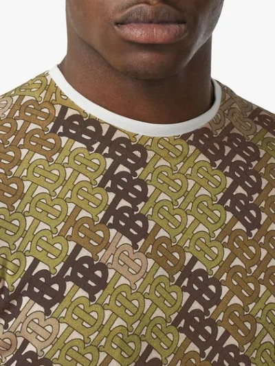 Shop Burberry Monogram Print Merino Wool Sweater In Green