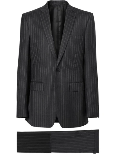 Shop Burberry English Fit Pinstriped Wool Suit In Grey