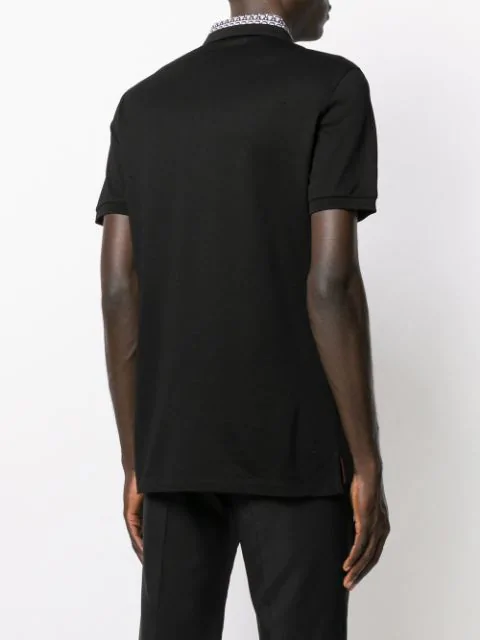 Salvatore Ferragamo Contrasting Collar Polo Shirt In Black | ModeSens