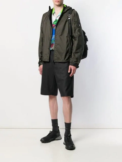 Shop Prada Lightweight Hooded Jacket - Black