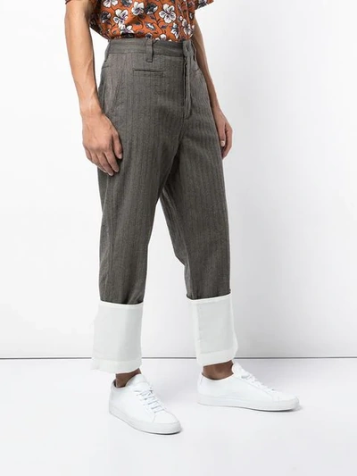 Shop Loewe Two-tone Trousers In 3100 Brown