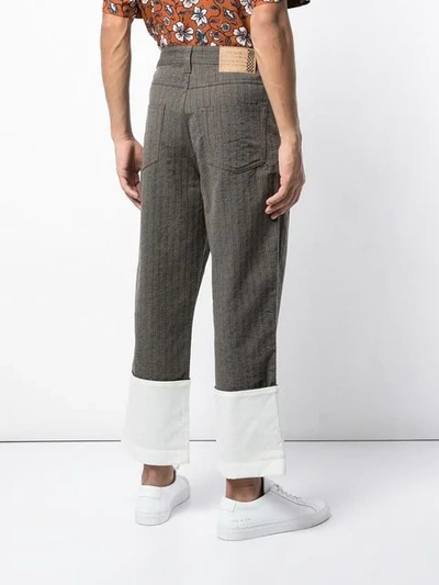 Shop Loewe Two-tone Trousers In 3100 Brown