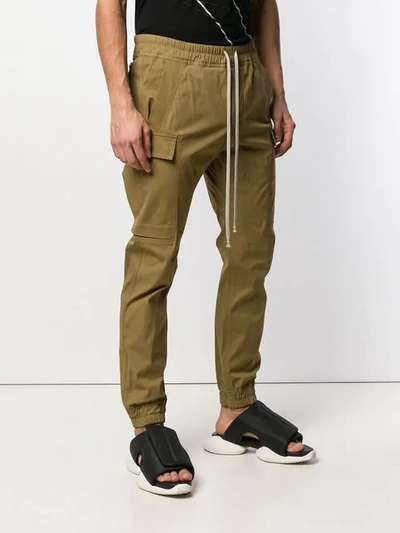 Shop Rick Owens Tapered Cargo Trousers In Yellow