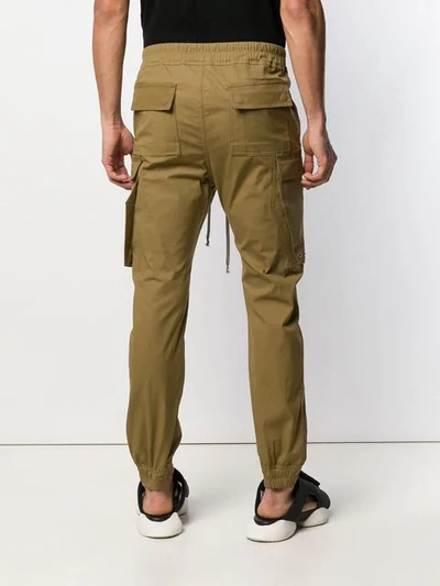 Shop Rick Owens Tapered Cargo Trousers In Yellow