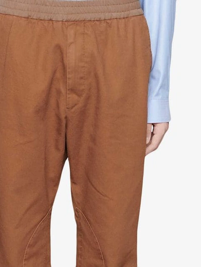 Shop Gucci Cotton Drill Pants In 2055 Marrone