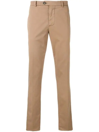 Shop Brunello Cucinelli Straight-leg Trousers In Brown