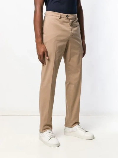 Shop Brunello Cucinelli Straight-leg Trousers In Brown