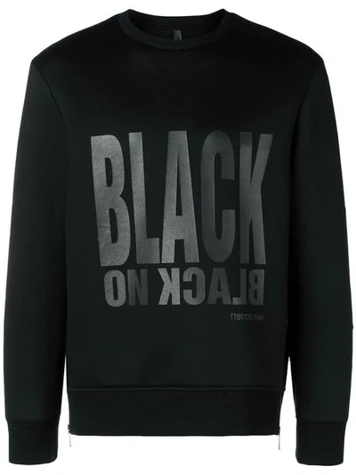 Shop Neil Barrett Black Printed Sweatshirt