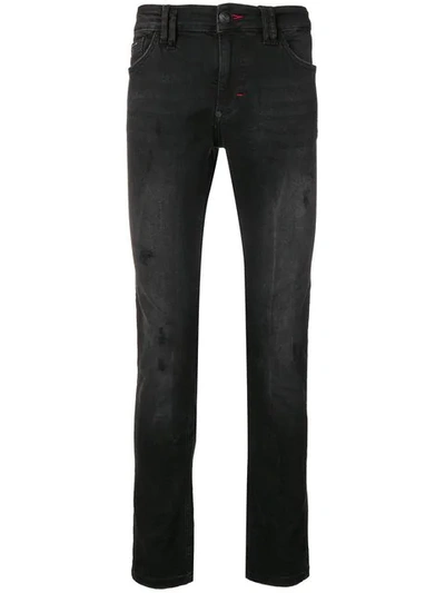Shop Philipp Plein Black Slim Fit Jeans