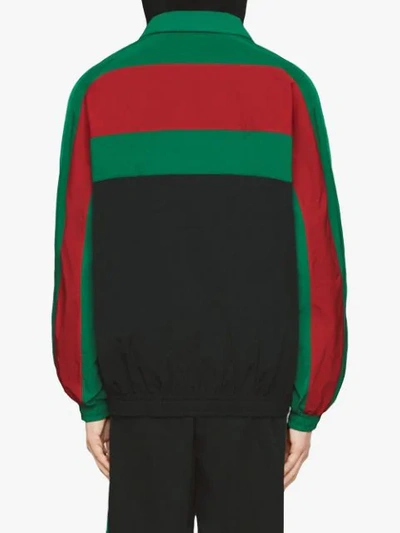 Shop Gucci Oversize Nylon Jacket In Black