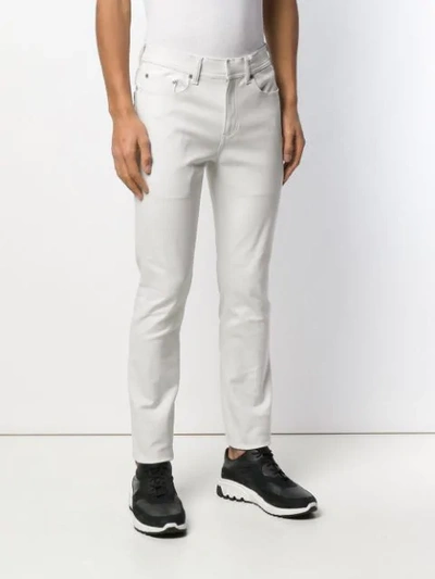 Shop Neil Barrett Slim Fit Zipped Jeans In Grey
