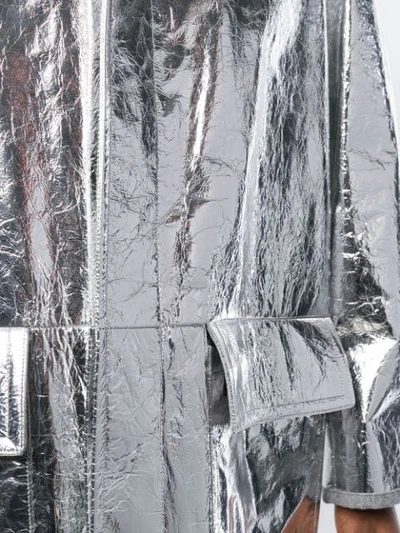 Shop Jil Sander Hooded Single-breasted Coat In Silver