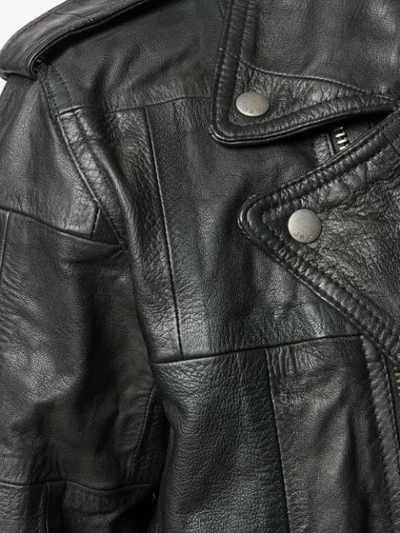 Shop John Varvatos Leather Biker Jacket In Black