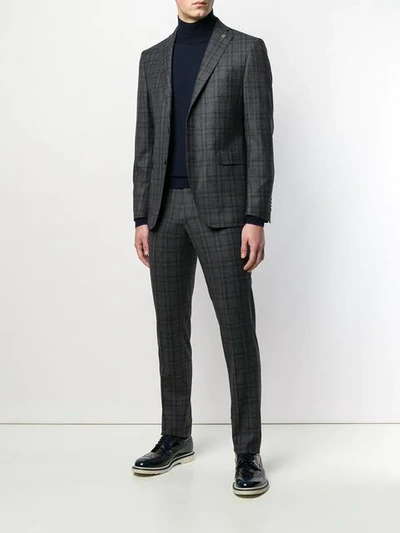 Shop Tagliatore Checked Two-piece Suit In Grey