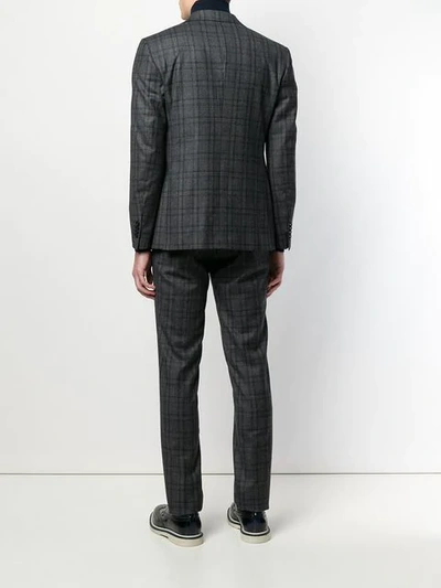 TAGLIATORE CHECKED TWO-PIECE SUIT - 灰色
