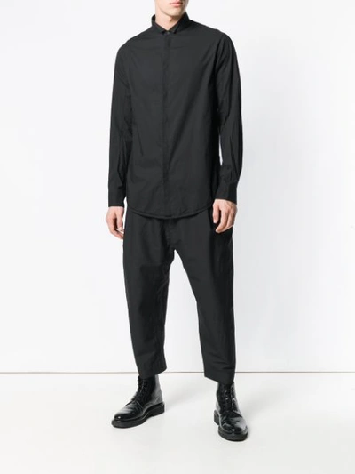 Shop Ziggy Chen Concealed Fastening Shirt - Black