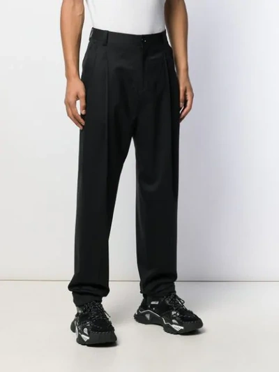 Shop Versace Wide-leg Tailored Trousers In Black