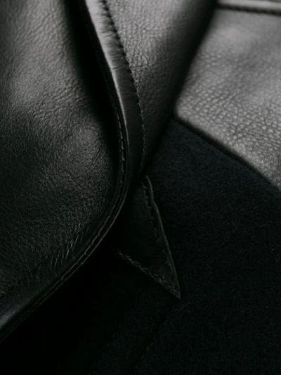 ALEXANDER MCQUEEN LEATHER AND WOOL JACKET - 黑色