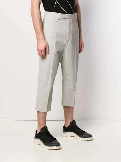 Shop Rick Owens Drop-crotch Cropped Trousers In Grey