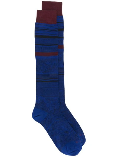 Shop Etro Lange Socken - Blau In Blue