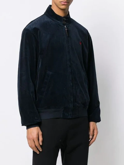 Shop Polo Ralph Lauren Band Collar Corded Jacket In Blue