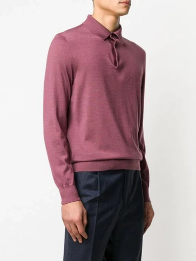 Shop Ermenegildo Zegna Schmales Poloshirt - Rosa In Pink