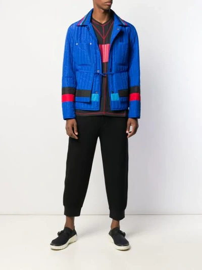 Shop Craig Green Panelled Quilted Jacket In Blue