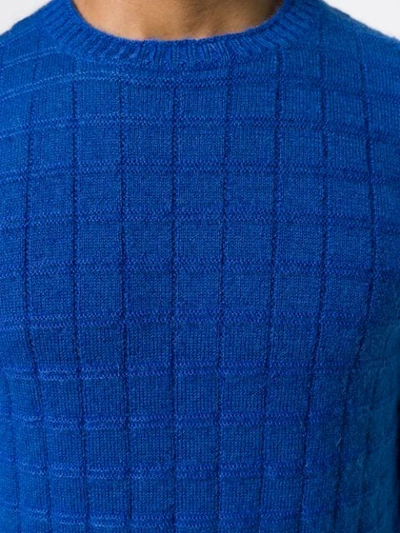 Shop Al Duca D'aosta Textured Crew Neck Sweater In Blue
