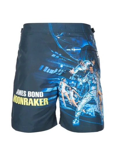 Shop Orlebar Brown Printed Swim Shorts In Blue