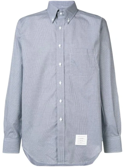Shop Thom Browne Small Gingham Check Poplin Shirt - Blue