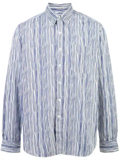 Shop Holiday Striped Print Shirt In Blue