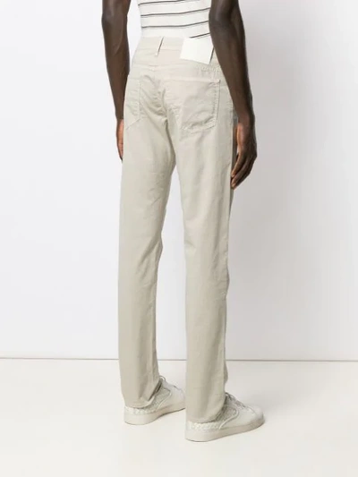 Shop Jacob Cohen Slim-fit Trousers In Neutrals